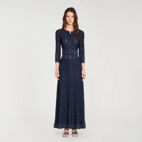 Rhinestone knit maxi skirt