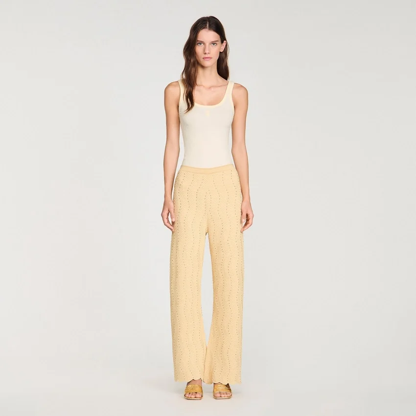 Rhinestone knit trousers Rhinestone knit trousers