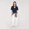 Rhinestone openwork T-shirt Rhinestone openwork T-shirt