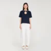 Rhinestone openwork T-shirt Rhinestone openwork T-shirt