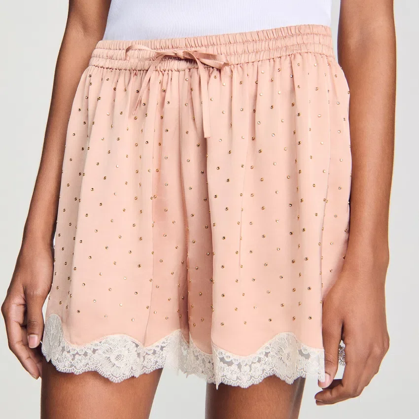 Rhinestone shorts with lace Rhinestone shorts with lace