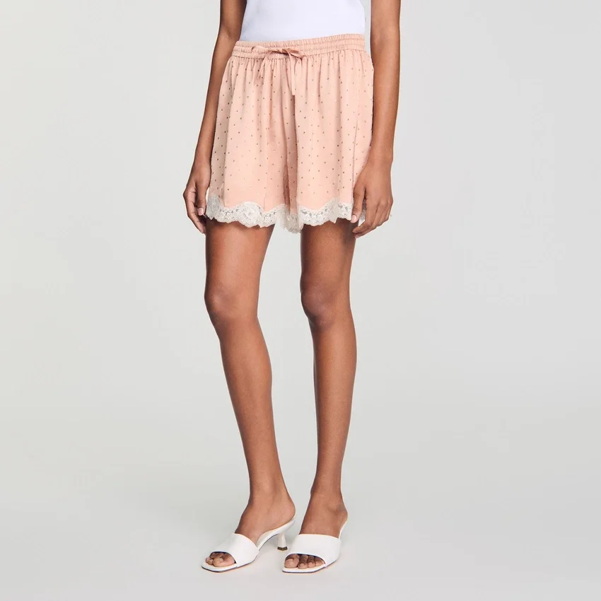 Rhinestone shorts with lace Rhinestone shorts with lace