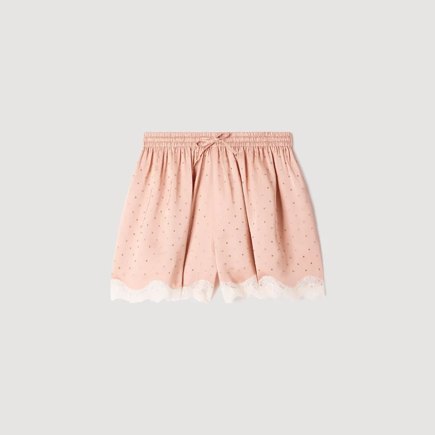 Rhinestone shorts with lace Rhinestone shorts with lace