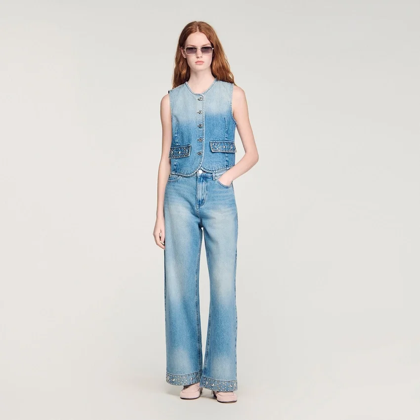Rhinestone straight-leg jeans Rhinestone straight-leg jeans