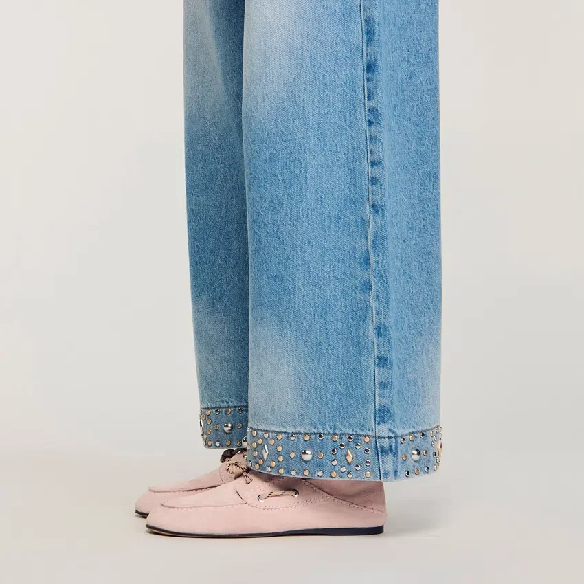 Rhinestone straight-leg jeans Rhinestone straight-leg jeans