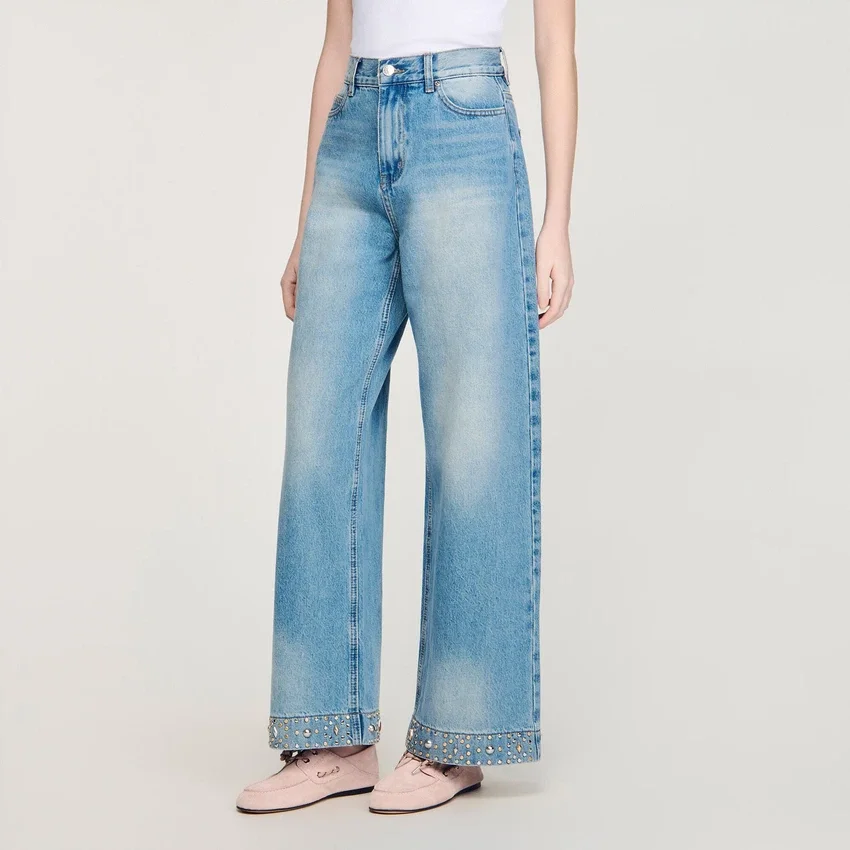 Rhinestone straight-leg jeans Rhinestone straight-leg jeans