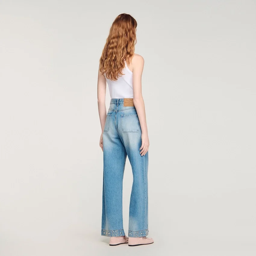 Rhinestone straight-leg jeans Rhinestone straight-leg jeans