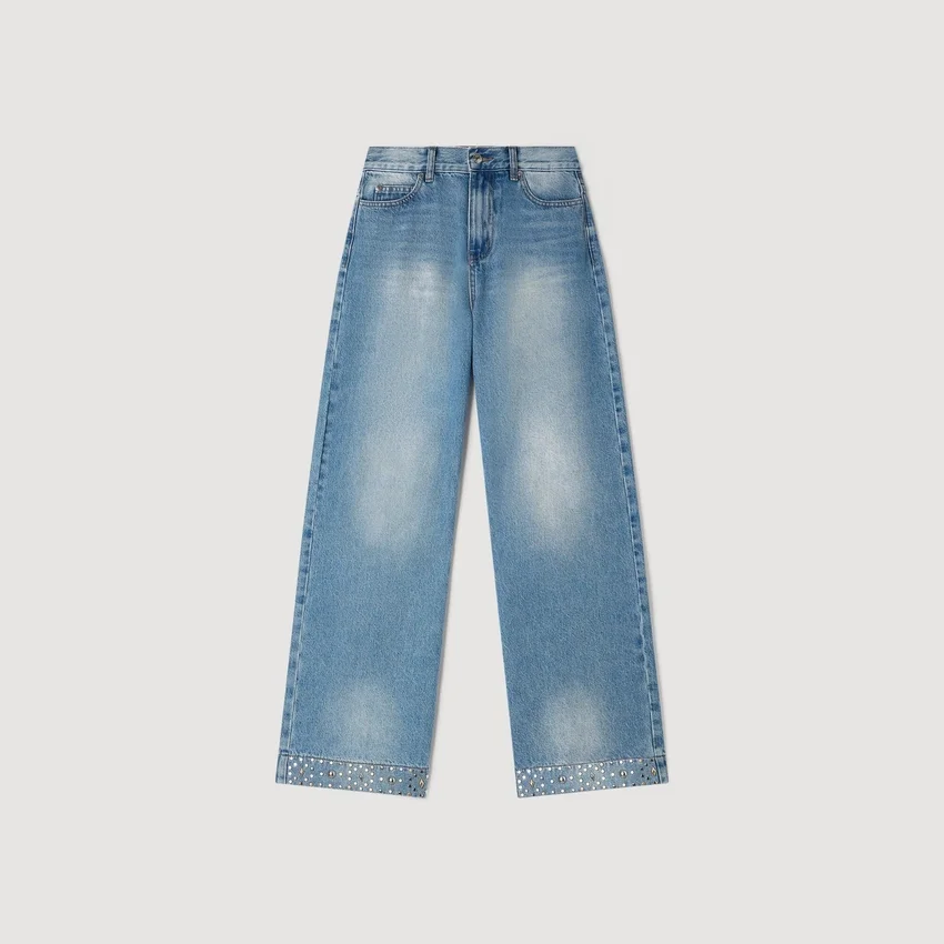 Rhinestone straight-leg jeans Rhinestone straight-leg jeans