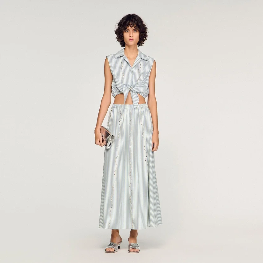 Rhinestone striped maxi skirt Rhinestone striped maxi skirt
