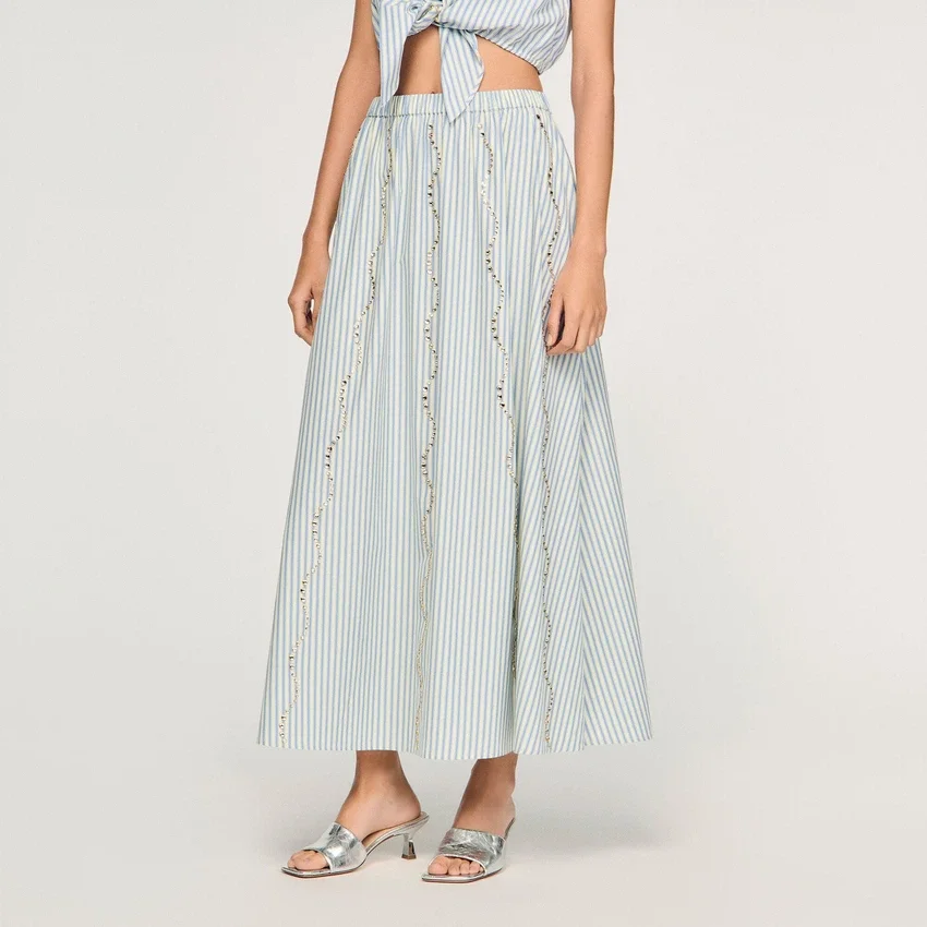 Rhinestone striped maxi skirt Rhinestone striped maxi skirt