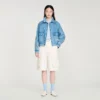 Rib-trimmed denim jacket Rib-trimmed denim jacket