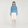Rib-trimmed denim jacket Rib-trimmed denim jacket