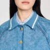 Rib-trimmed denim jacket Rib-trimmed denim jacket