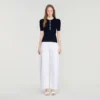 Ribbed button placket knit top Ribbed button placket knit top
