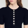 Ribbed button placket knit top Ribbed button placket knit top