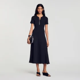 Ribbed knit midi dress