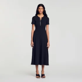 Ribbed knit midi dress