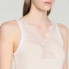 Ribbed vest top with lace Ribbed vest top with lace
