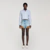 Riveted denim and suede shorts Riveted denim and suede shorts