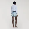 Riveted denim and suede shorts Riveted denim and suede shorts