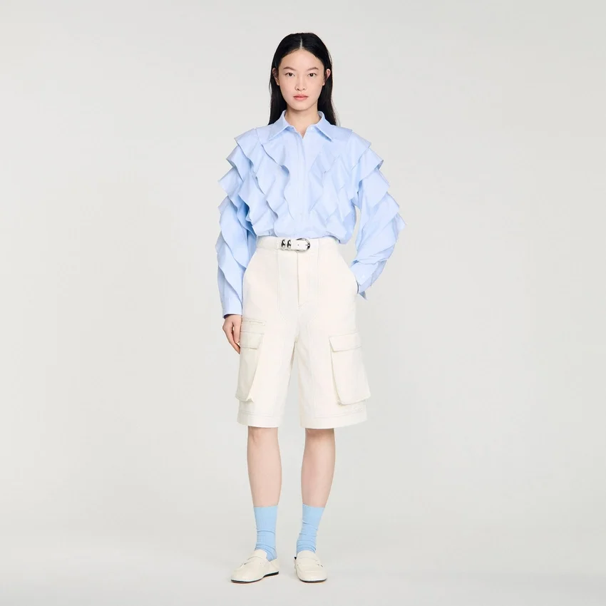 Ruffled cotton shirt Ruffled cotton shirt