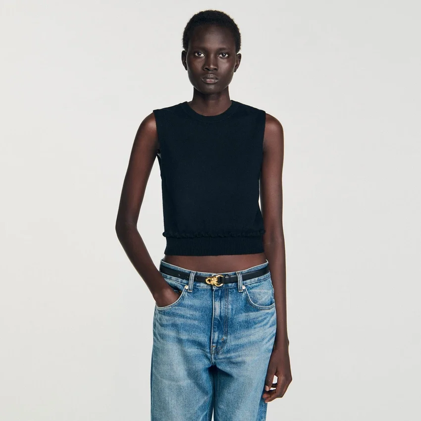 Ruffled cropped sweater Ruffled cropped sweater