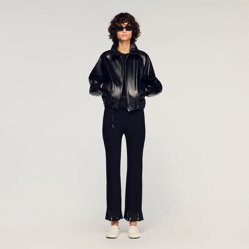 Ruffled knit trousers Ruffled knit trousers