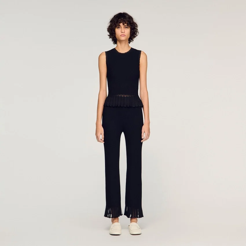 Ruffled knit trousers Ruffled knit trousers