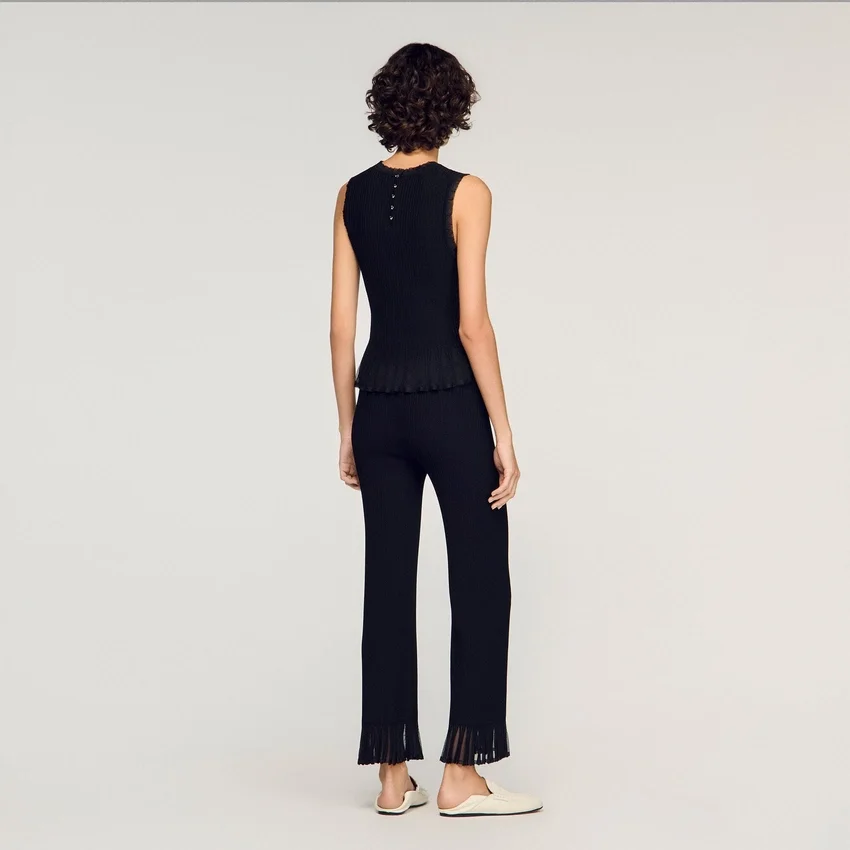 Ruffled knit trousers Ruffled knit trousers