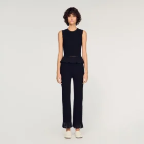 Ruffled ottoman knit top Ruffled ottoman knit top