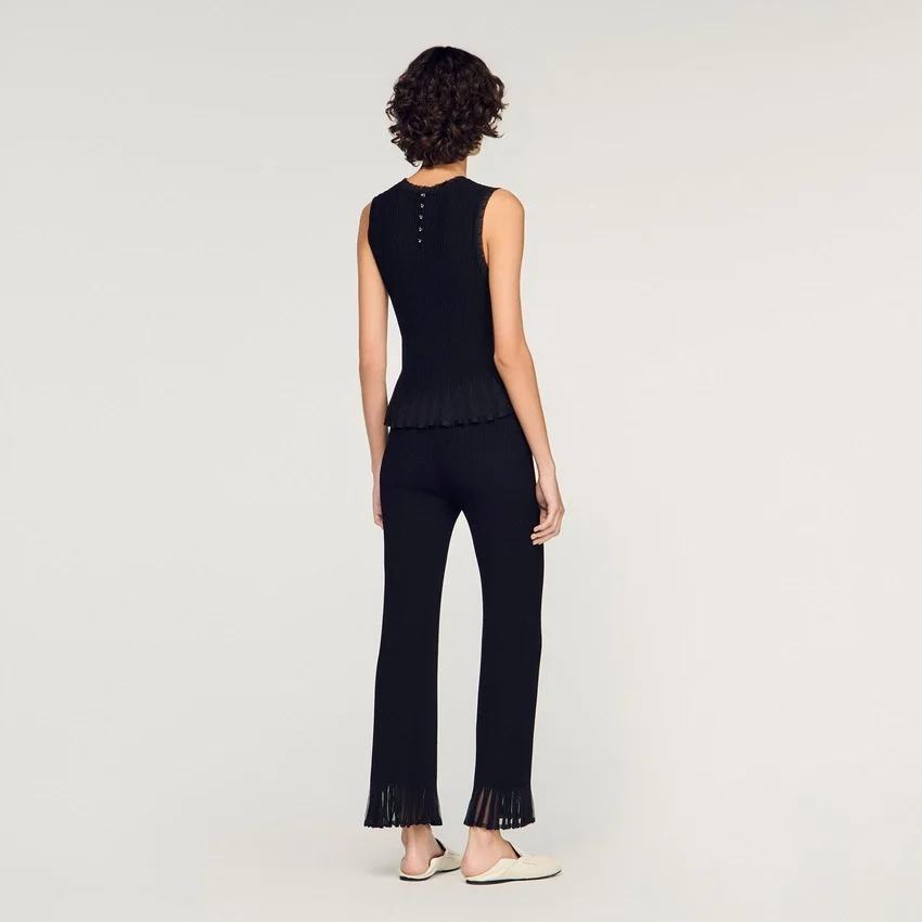Ruffled ottoman knit top Ruffled ottoman knit top