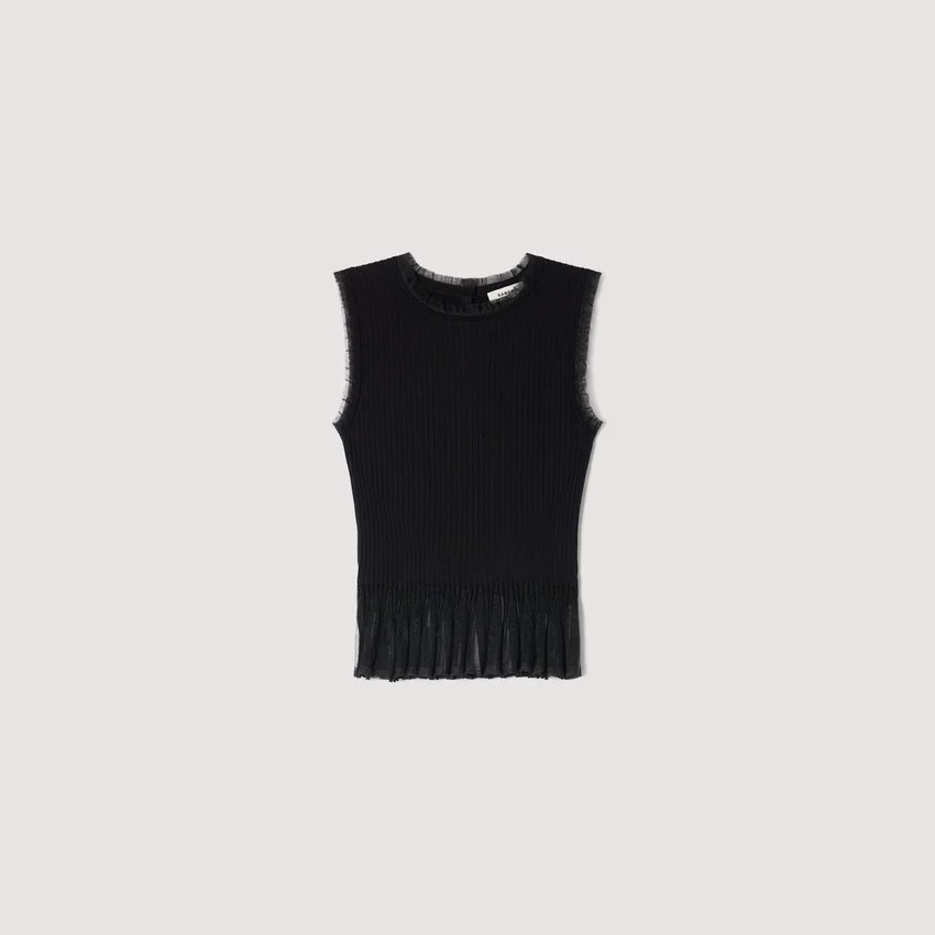 Ruffled ottoman knit top Ruffled ottoman knit top