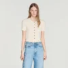 Ruffled rib knit shirt Ruffled rib knit shirt