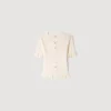 Ruffled rib knit shirt Ruffled rib knit shirt