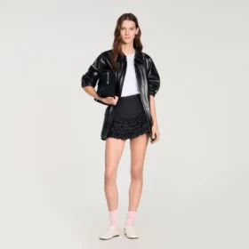 Ruffled skort with topstitching Ruffled skort with topstitching