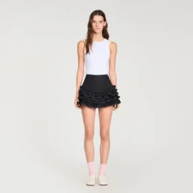 Ruffled skort with topstitching Ruffled skort with topstitching
