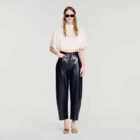 Satin cape-effect crop top