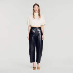 Satin cape-effect crop top