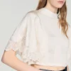 Satin cape-effect crop top Satin cape-effect crop top