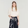 Satin cape-effect crop top Satin cape-effect crop top