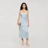 Satin-effect maxi dress with straps Satin-effect maxi dress with straps