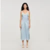 Satin-effect maxi dress with straps Satin-effect maxi dress with straps