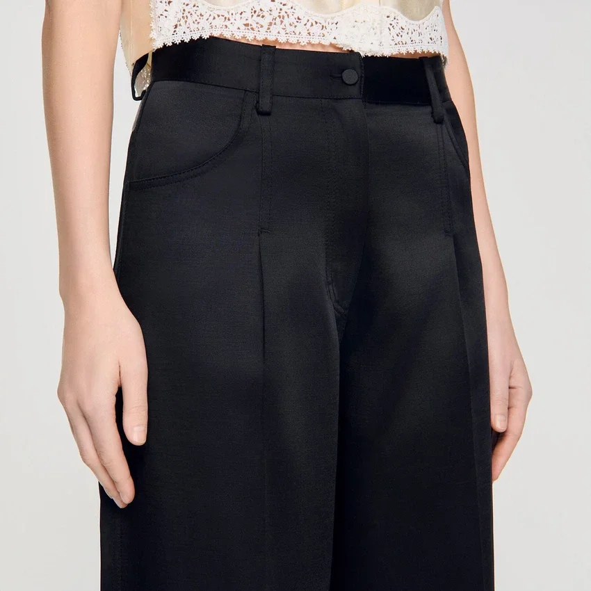 Satin-effect wide-leg trousers Satin-effect wide-leg trousers