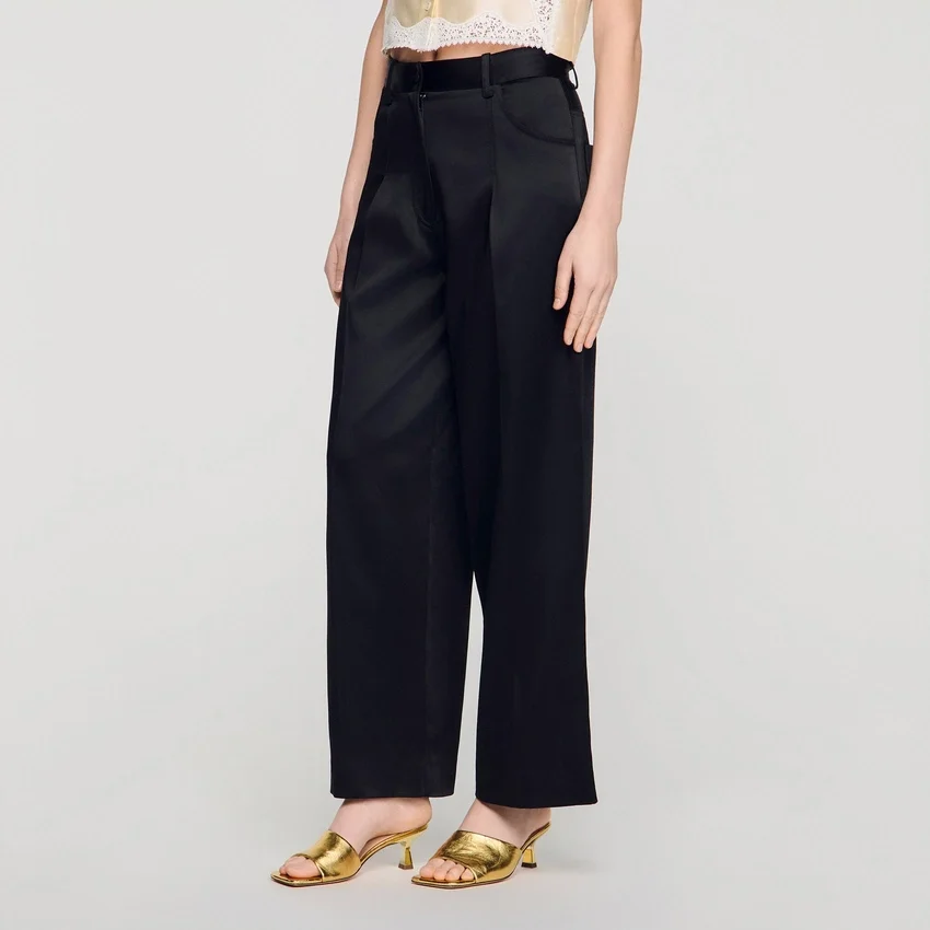 Satin-effect wide-leg trousers Satin-effect wide-leg trousers