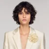 Satin jacket with flower detail Satin jacket with flower detail