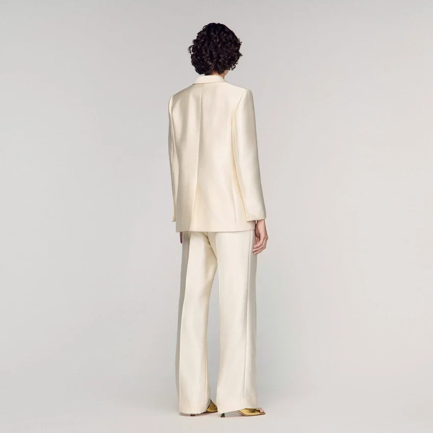 Satin jacket with flower detail Satin jacket with flower detail