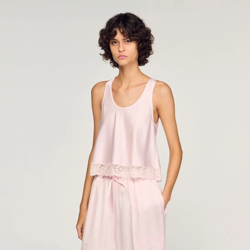Satin top with lace Satin top with lace