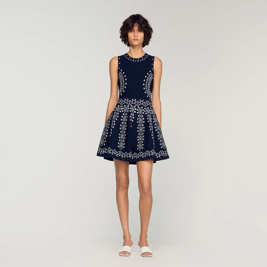 Scarf-print knit mini dress Scarf-print knit mini dress