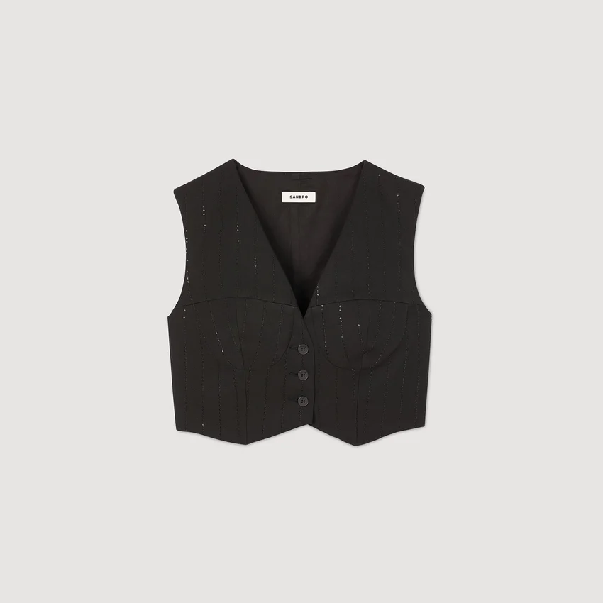 Sequin cropped vest Sequin cropped vest