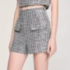 Sequin houndstooth tweed shorts Sequin houndstooth tweed shorts